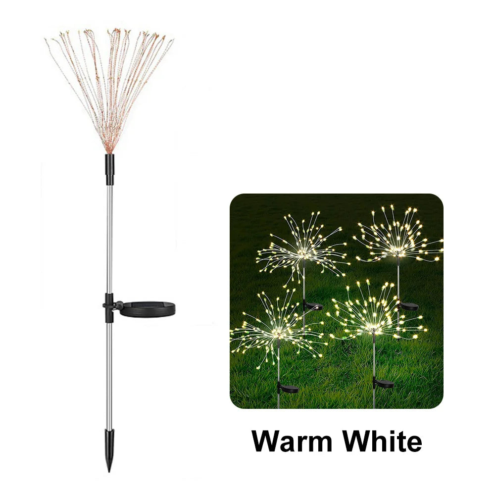 NEW Arrivals Solar Firework Light Grass Globe Dandelion 90/150/200 LED Fireworks Lamp For Garden Lawn Landscape Holiday Christmas Lights Home Garden Decoration Supplies