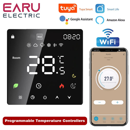 NEW Arrivals TUYA Wi-Fi Smart Thermostat Electric Floor Heating TRV Water Gas Boiler Temperature Voice Remote Controller for Google Home Alexa Support