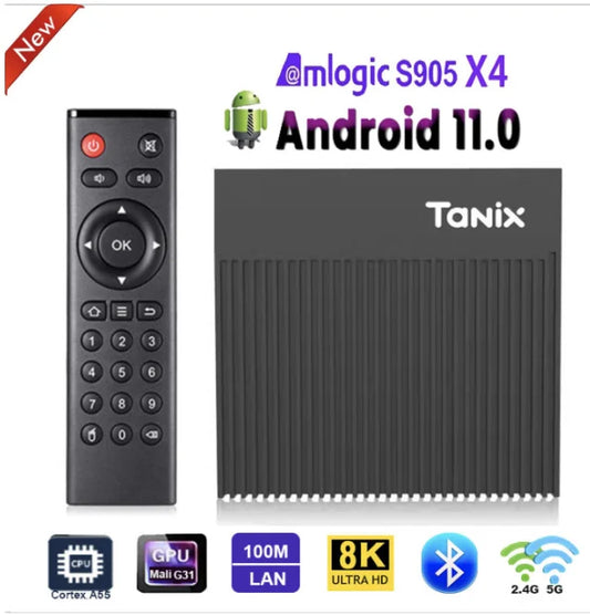 NEW Arrivals X4 TV Box Amlogic S905X4 Android 11 2.4G 5G Dual Wi-Fi 100M 4K Optional i8 keyboard VS X96 Max Ultra X96q mecool km7 Bluetooth Remate Control TV-Box Home Electronics Accessories Supplies