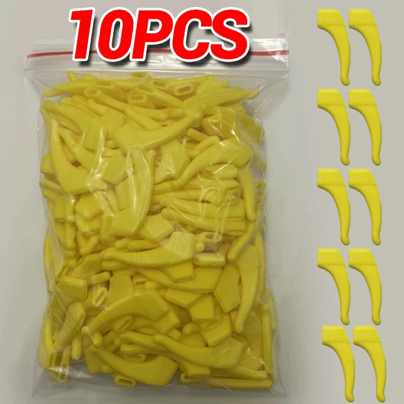 100 PCS Set Anti-Slip Silicone Ear Hooks Glasses Eyeglasses Leg Elastic Ear Grip Stopper Bracket Fastener Accessories Temple Anti-Fall Eyewear Holder Women Men Optical Accessories
