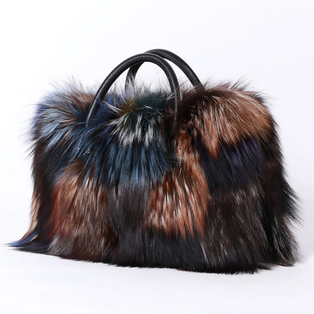 NEW Arrivals Luxury Real Fox Fur Bag Woman Crossbody Bags Furry Casual Fur Handbag Shoulder Bags Clutch Bag Fuzzy Luxury Evening Party Travel Wedding Birthday Party Bag Ladies Luxury Fashion Apparel Accessories Clothing Suppl