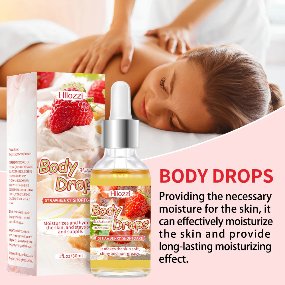 3 PCS Set Strawberry Set Includes 30 ml/1 FL OZ Body Drops and 2 oz/57 g or 8 OZ Body Glaze, Plus a Complimentary 5 ml/0.17 g Roll-On Skin Care Sets Korean Products