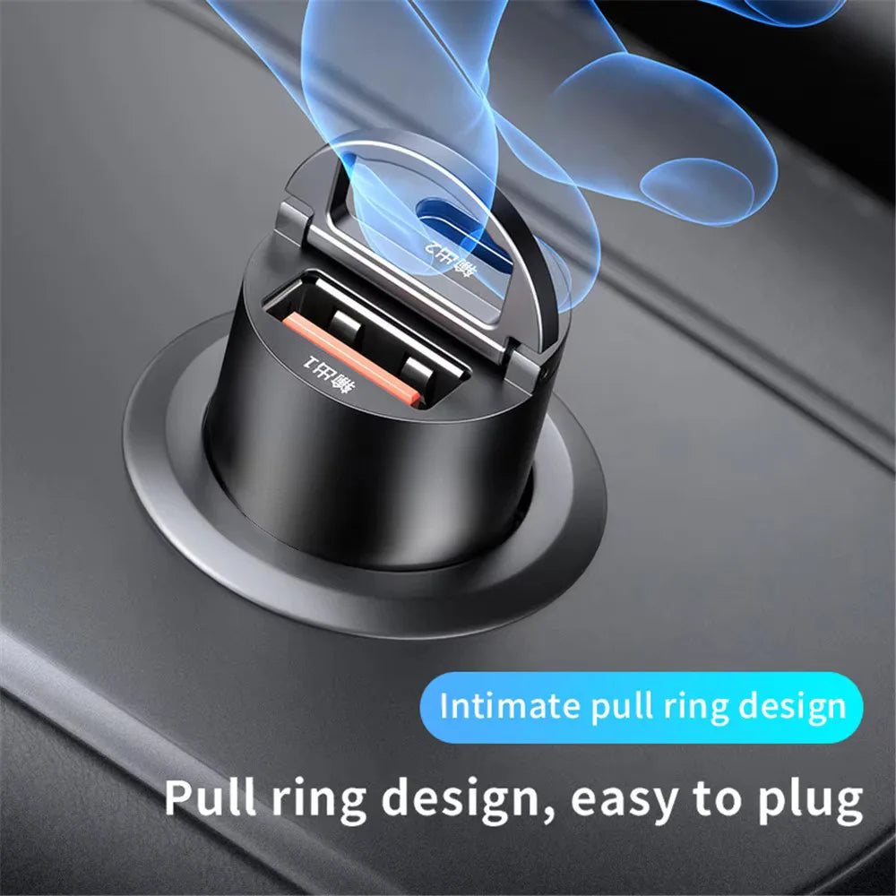 NEW 200W QC3.0 PD Mini Car Charger 12-24V Lighter Fast Charging Car USB Type C Charger for Xiaomi Samsung Huawei iPhone Power