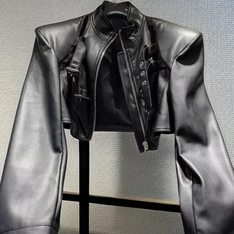 NEW Arrivals Y2K PU Leather Autumn Winter Jackets for Women Streetwear Solid Moto Bilker Style Chaquetas Ins Fashion Short Ropa De Mujer Girls Fashion Clothing Supplies