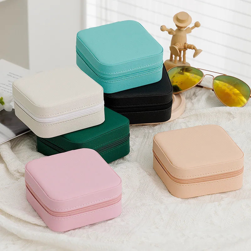 NEW Arrivals 10 Colors Double-Layer Leather Luxury Jewelry Box Gold Ring Box Jewelry Boxes and Packaging Necklace Earring Jewelry Storage Organizer and Makeup Case