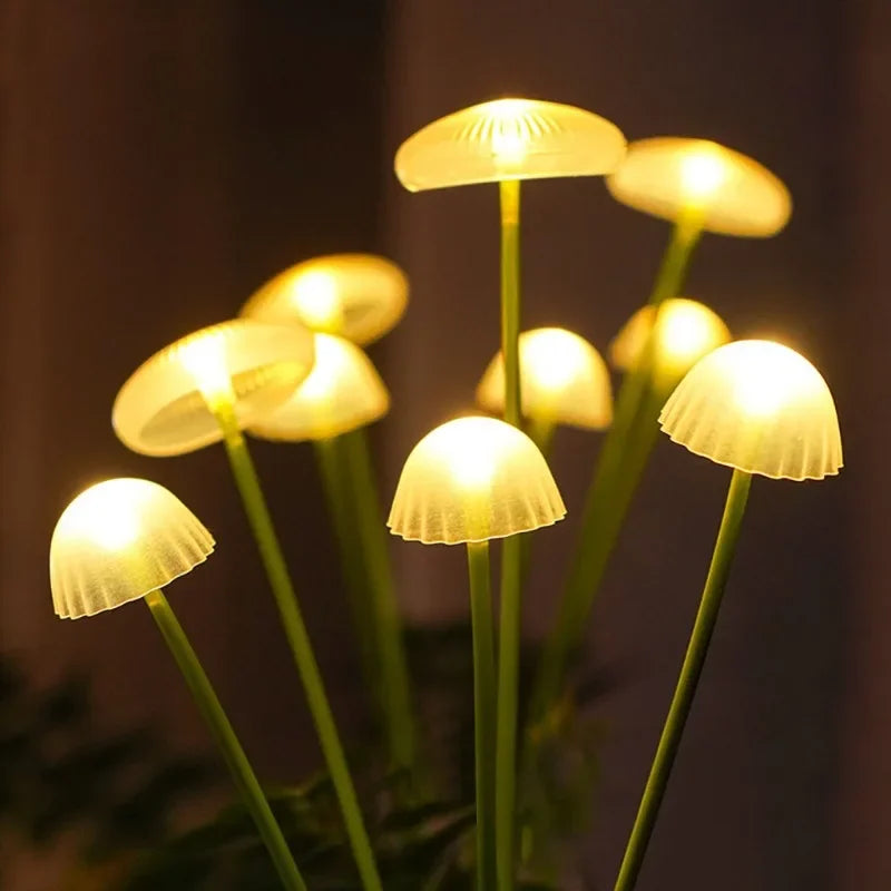 NEW  Solar Garden Lights 2 Modes LED Solar Mushroom Lights Waterproof Decor Yard Patio Pathway Jellyfish Lamp Atmosphere for Garden Decoration