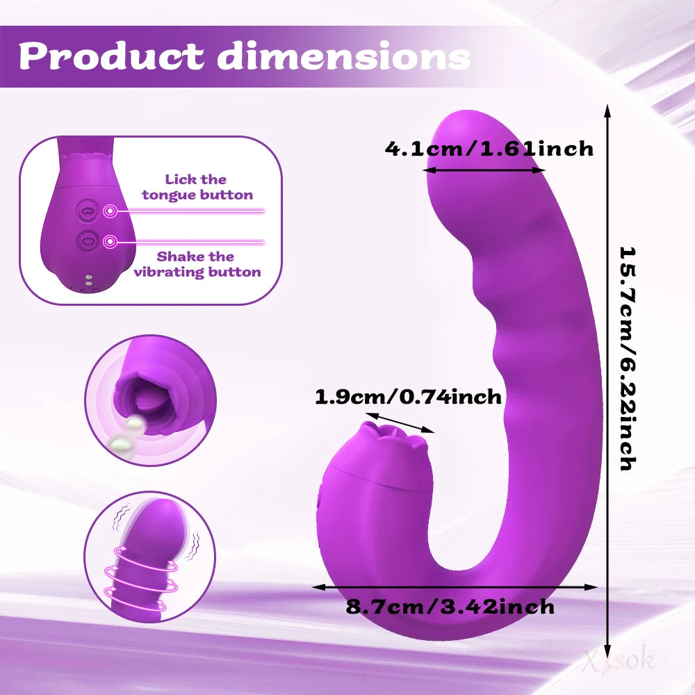 3 In 1 Swing Licking Tongue Vibrators for Women Vagina G Spot Dildo Clitoris Stimulator Orgasm Female Sex Toys for Adults 18