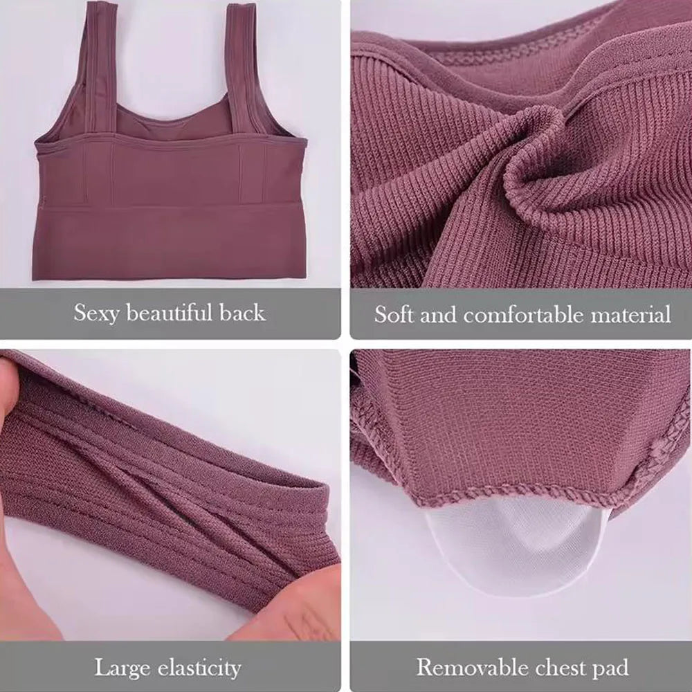 NEW Arrivals 8 Colors Breathable Sports Bra Anti-Sweat Fitness Build-In Tops Women Seamless Yoga Bra Shockproof Crop Top Push Up Sport Bra Gym Girls Workout Tops