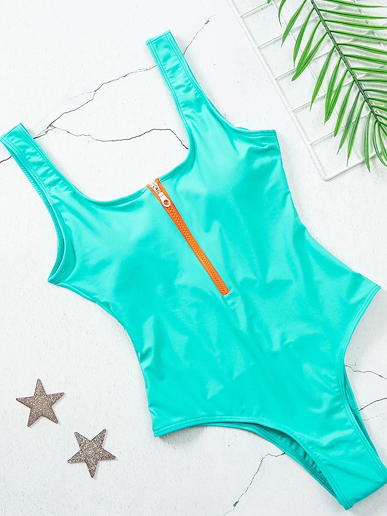 New Sexy Zipper One Piece Swimsuit Women Solid Swimwear Bodysuit Swimsuit Push Up Monokini Bathing Suit Summer Beachwear XL