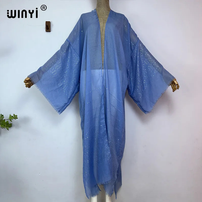 BRAND NEW African Luxury Women 12 Colors/Patterns Bohemian Gold Thread Monochrome Elegant Casual Dress Cardigan Swimwear Swimsuit Cover Ups Sexy Kimono Ladies Summer Maxi Cover-Up Dress