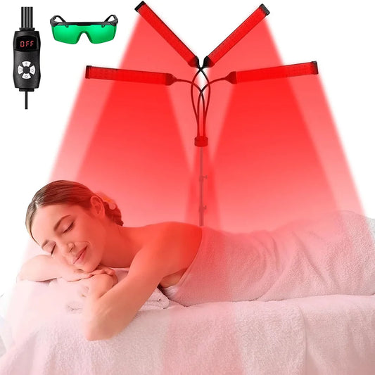 NEW Arrivals 4 Head Set Red Light Therapy Lamp Infrared Light W/Timer Adjustable 660nm 850nm Near Infrared Light for Body Pain Relief Skin Care Health Care Supplies