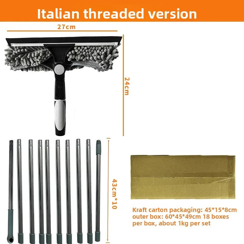 NEW Arrivals Two-In-One Set Window Cleaning Scraper Glass Cleaner Double-Sided High-Rise Window Cleaning Professional Household Goods Home Office Cleaning Tools Sets