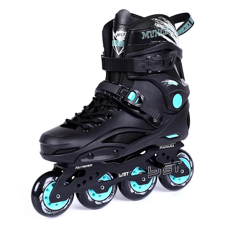 New Style Black White Inline Roller Skates Shoes Professional Speed Skate Outdoor Man Woman Students patines de 4 ruedas