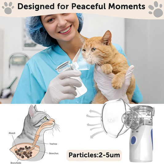 NEW Arrivals Portable Pet Compression Nebulizer for Animal Use, Pet Nebulizer, Cat and Dog Electronic Nebulizer Pets Health Care Supplies