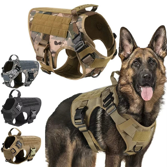 NEW Arrivals Tactical Dog Harness Adjustable Pet Chest Strap Working Training Easy Control  Pet Vest-Type Service Traction Pets Supplies