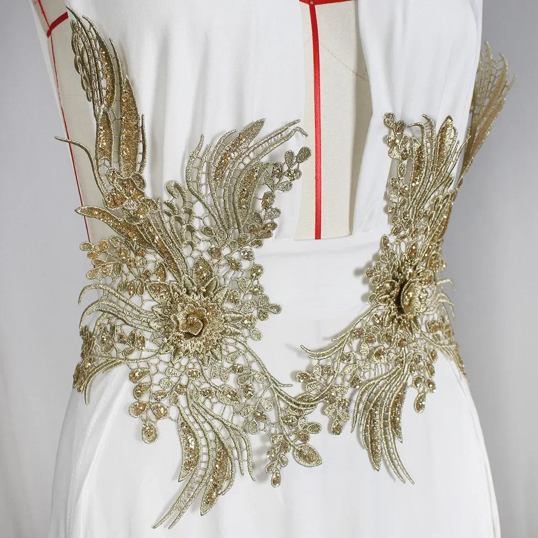 NEW Arrivals S-2XL White/Yellow/Black AFRODITI Greek Beauty Goddess Dress Sexy Fairy Costume Dress Women Prom High Split Wedding Spring Summer Evening Beach Party Cocktail Night Club  Floral Appliques