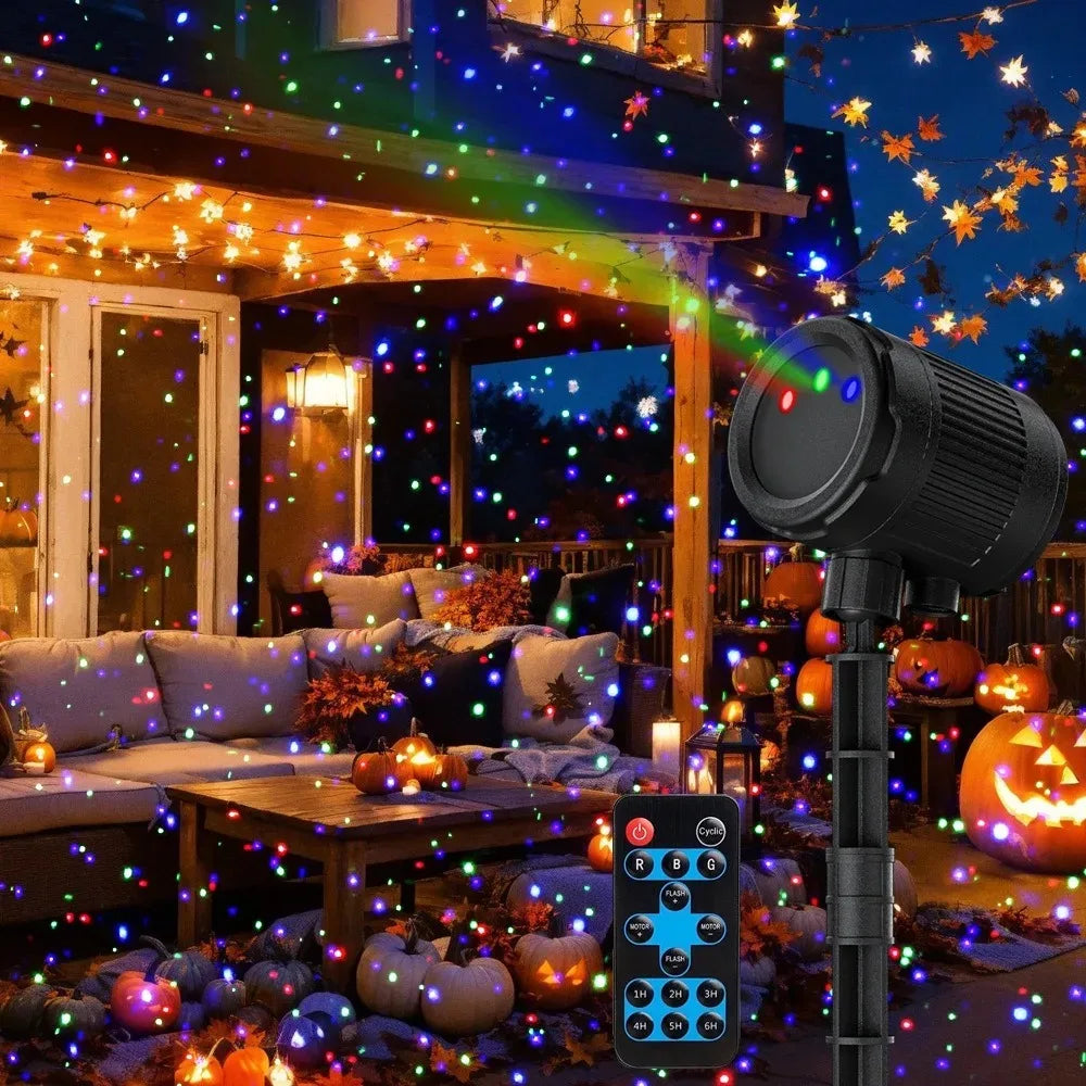 For Home Villa Dynamic Colorful Firefly Projection Lamp with Remote Control Light Adjustment Outdoor Waterproof Courtyard Lawn Garden Landscape Projector Lights System