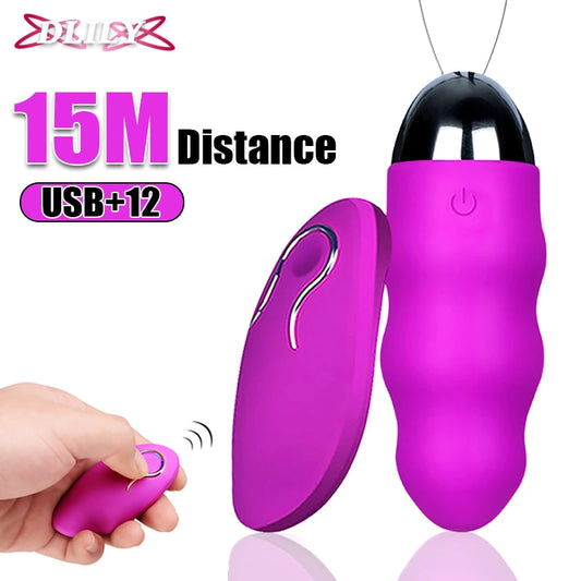 12 Speeds Vibrator Sex Toys For Woman With Wireless Remote Control Waterproof Silent Bullet Egg USB Rechargeable Toys For Adult