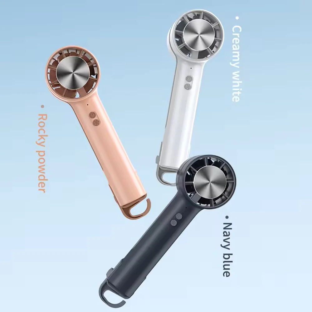 NEW Arrivals Powerful Portable Rechargeable Fan Macaron Color Cold Compress Handheld Fan Outdoor USB Mini Air Cooler Hand Fan With Hook