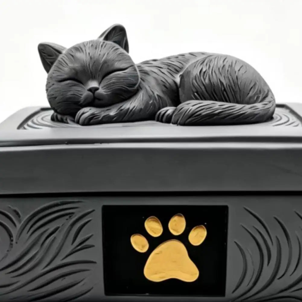 Pet Urn Sleeping Cat Pet Urn Memorial Cremation Keepsake Dog Cat Ash Holder Container Sympathy Gift for Pet Loss Remembrance