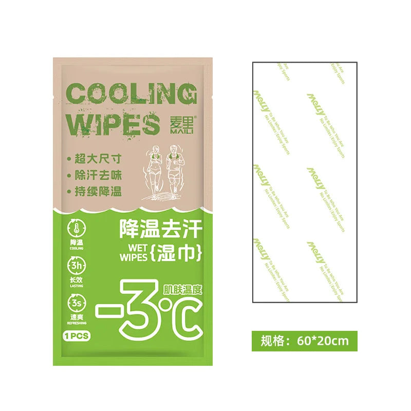 10 PCS Korean Set Cooling and Sweating Large Wet Wipes Ice Towels for Summer Cool Sensation Paper Outdoor Camping Beach Running Hiking Cycling  Sports Disposable Heat Relief Cool Sweat Wipes
