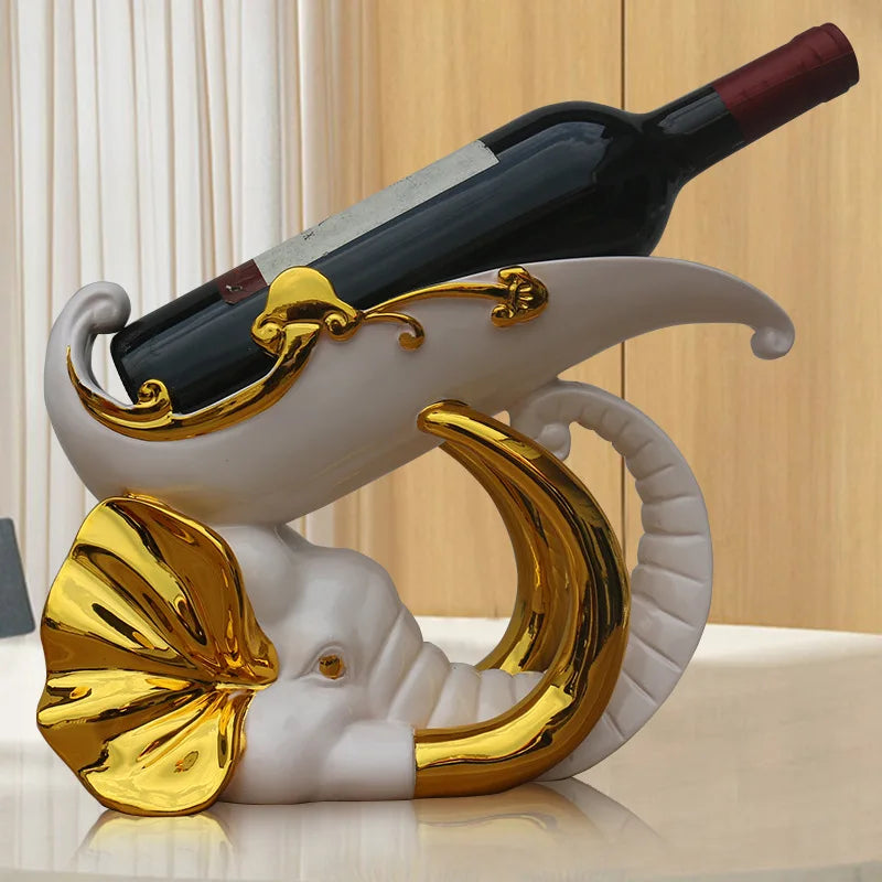 Thailand*s Elephant Red Wine Holder living room luxury wine cabinet decorations High foot wine glass holder household wine bottle rack