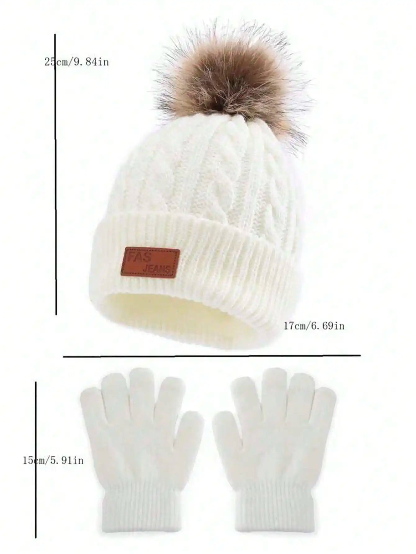 2 PCS Set of 3-12Y Children's Hats and Gloves from Europe and America, New Warm Baby Hats Winter Cold Weather Outdoor Sports Apparel Accessories