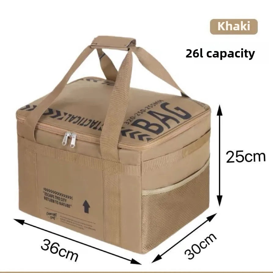 26 L Outdoor Camping Storage Bag Cooler Lunch Box Thermal bag Travel Tableware Handbag Insulated bag for Camping Picnic Tool