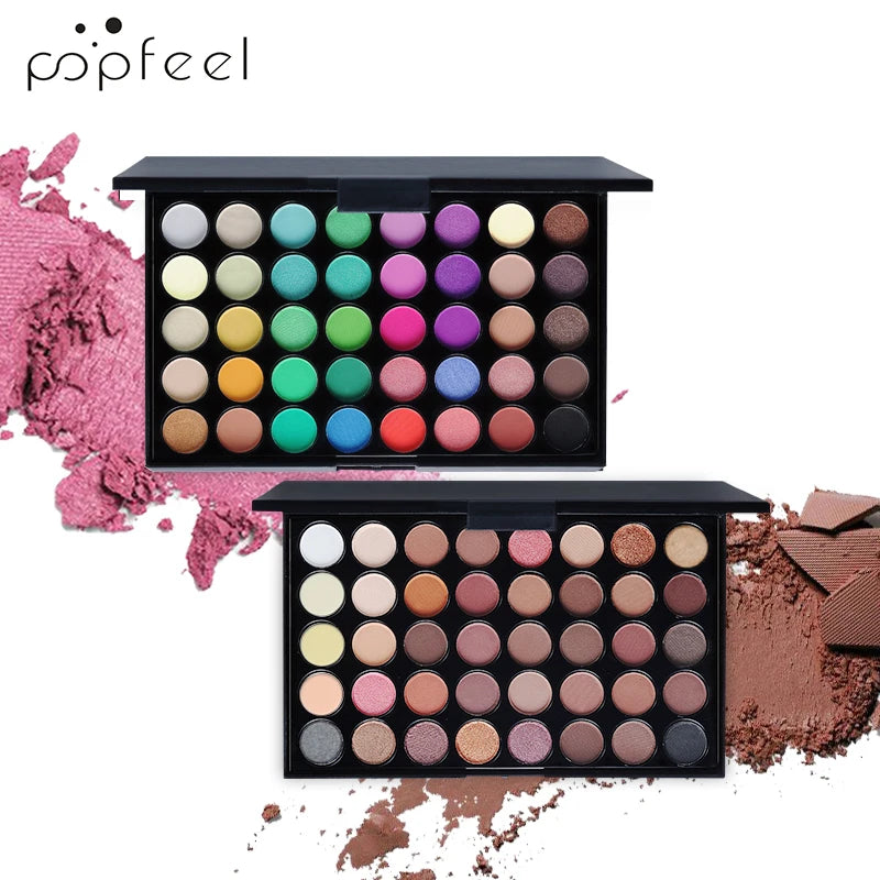 40 Colors Eyeshadow Palette Long Lasting Easy Makeup Brown Eyeshadow Palette, Pink Eyeshadow Palette