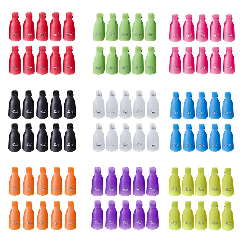 NEW Arrivals Plastic Nail Art Soak Off Cap Clips UV Gel Polish Remover Wrap Tool Fluid for Removal of Varnish Manicure Tools Women Ladies Beauty Salon Supplies