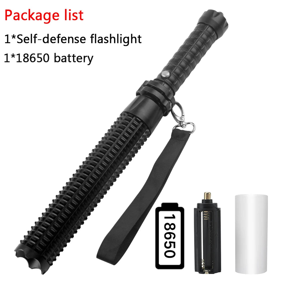 NEW Arrivals Top Quality Baseball Bat LED Flashlight Zoomable Self Defense Flashlight Aluminum Alloy Torch for Emergency  Anti Riot Tactical Lamp Car Women Men Outdoor Safety Security Supplies