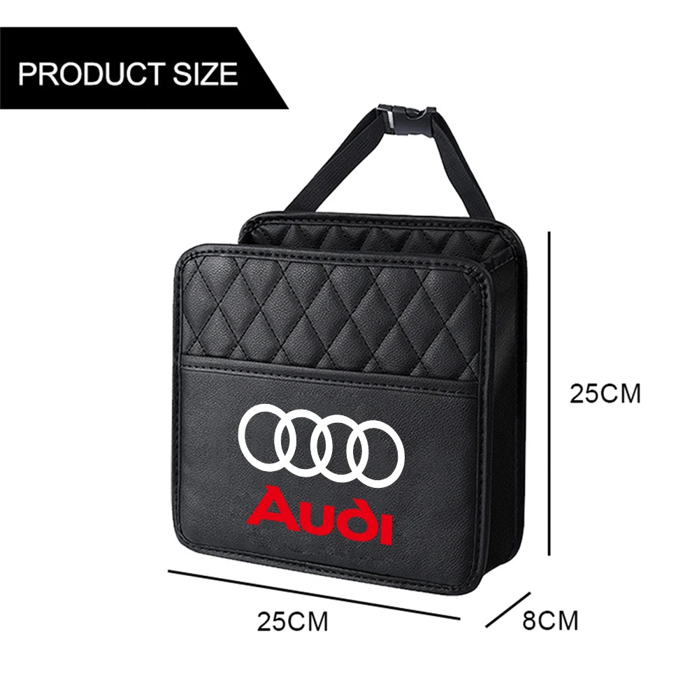 AUDI Logo Car Storage Hanging Bag Auto Capacity Pouch Storage Bag for Audi A3 8P 8L 8V A4 B8 B6 B7 B9 A6 C6 C7 S5 A7 A5 Q5 Q3 TT A1