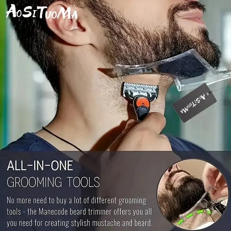 Beard Styling Comb Clear Beard Ruler Men's Care Comb Sideburns Beard Trim Contour Tool
