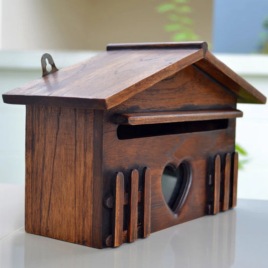 Wooden Mailbox Outdoor Waterproof Suggestion Box Letter Envelopes Post Box for Home School Office Company 10 x Exterior house