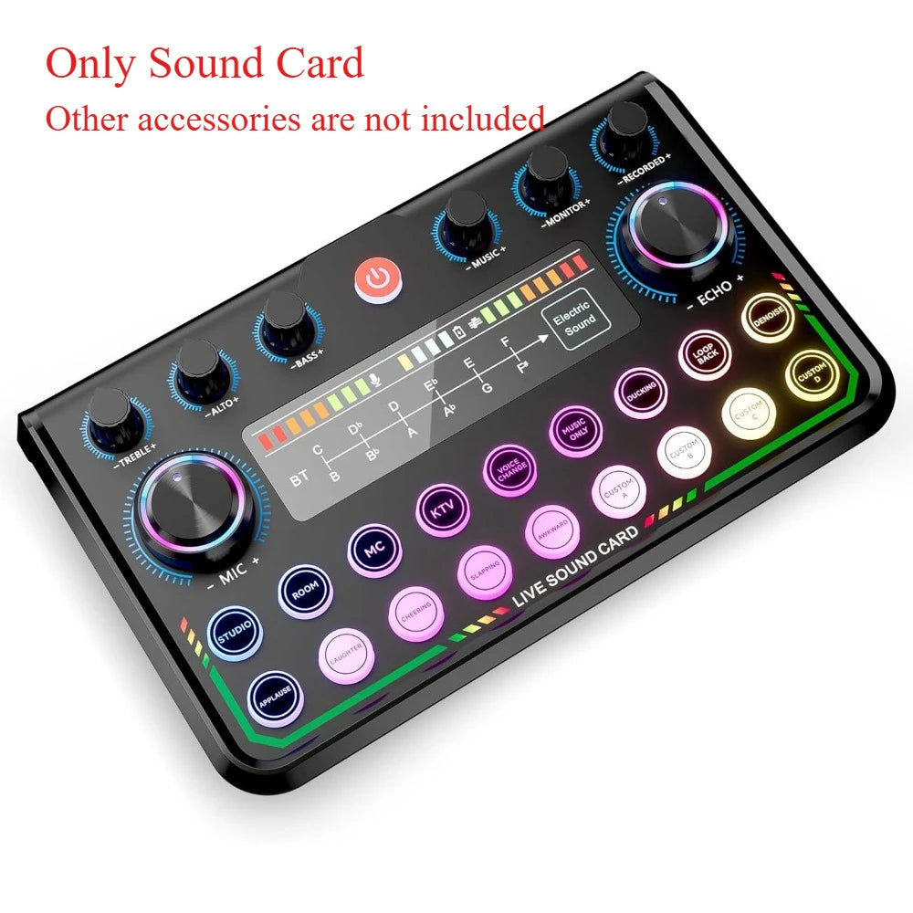 Professional P99 Live Sound Card Podcast Equipment Live Broadcast DJ Device with MC98 Microphone Set For Music/Recording Live Streaming