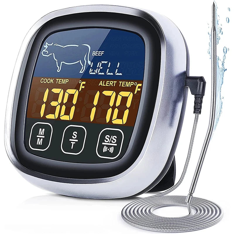Digital Meat Kitchen Thermometer Stainless Waterproof Meat Temperature Thermometer Probe Oven Cooking BBQ