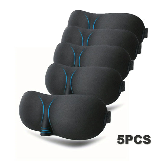 NEW 5PCS Set 3D Sleeping Mask Eyepatch Block Out Light Soft Padded Sleep Rest Relax Aid Cover Patch Blindfold Face Shade Eyeshade Eyes Patches Outdoor Travel Airplane