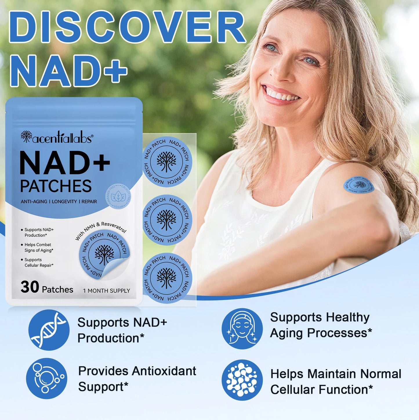 Buy 10 Get 12 Free  NAD+ Weight Management Assistance Patch Easy To Use Body Weight Loss Sticker Women Men Body Care Patches Set Body Care Accessory Sets Health Care Supplies