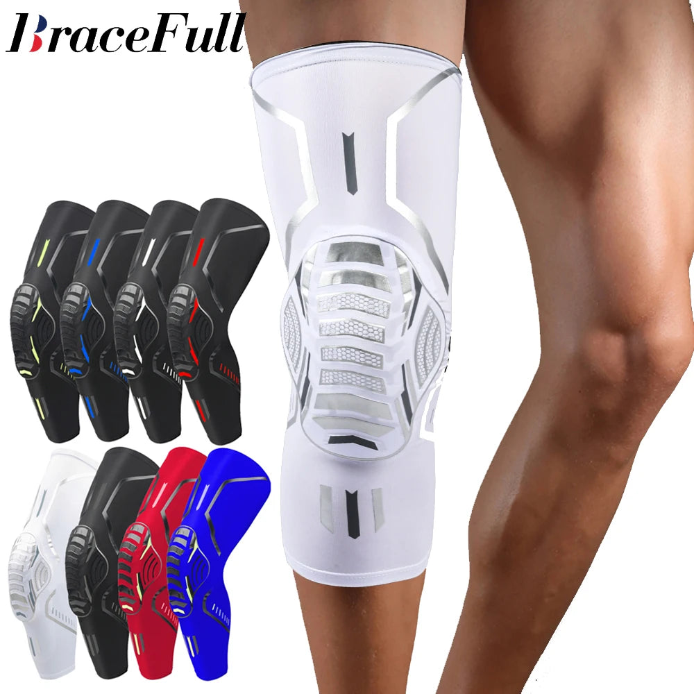 S-2XL Plus Size 1Pc Knee Brace Compression Knee Support Shockproof Knee Pads Knee Sleeve for Running Arthritis Joint Pain Relief Men Women Sports Apparel Accessories