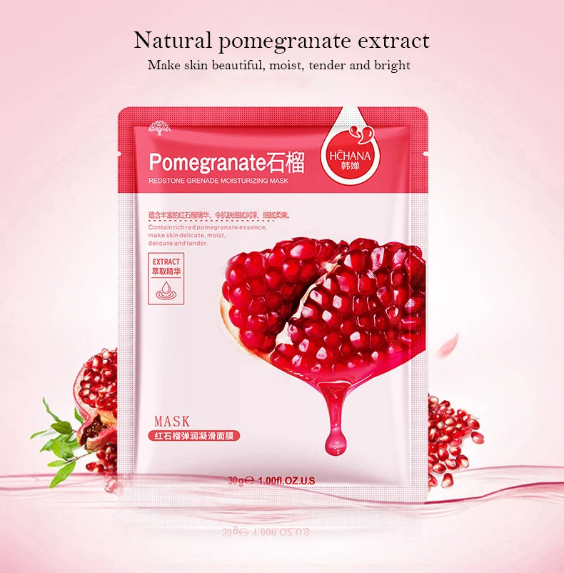 NEW Arrivals 30pcs ( 5pcs each type) Natural Plant Facial Mask Moisturizing Oil Control Firming Hyaluronic Acid Fruit Aloe Korean Sheet Face Mask Beauty Skin Care Products
