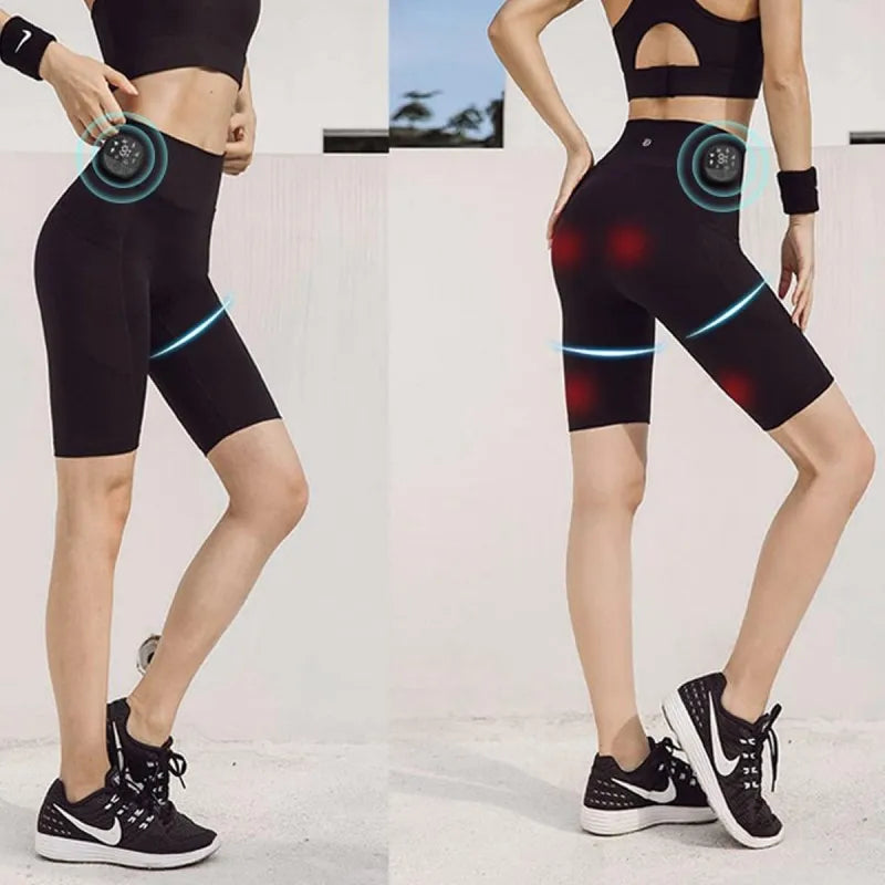 High Waist Shorts Yoga Pants with EMS Muscle Stimulator Buttock Ultimate EMS Stimulator 8 Modes 19 Intensity Levels