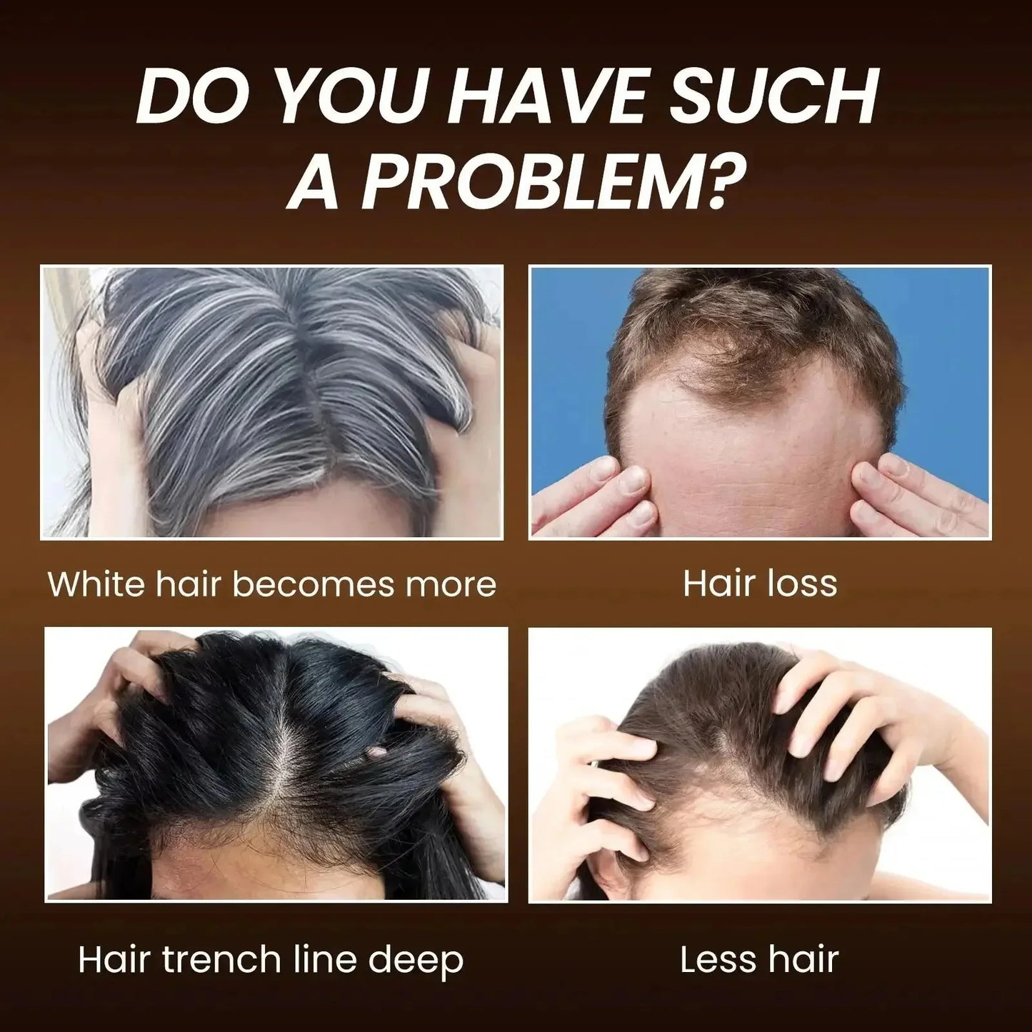 NEW Buy 3 Get 2 Free Korean Gray White Hair Treatment Serum Cover White Hair To Black Natural Color Repair Spray Anti Loss Hair Restore Healthy Hair Care Supplies