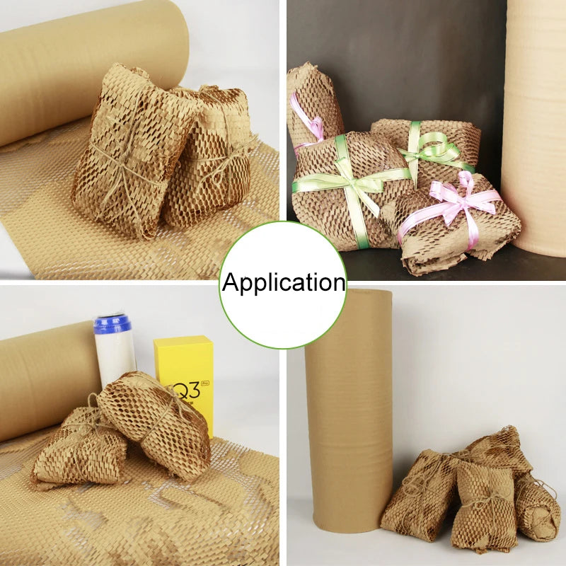 NEW Arrivals Honeycomb Kraft Wrapping Paper Cushioning Wrap Roll For Business DIY Gift Packaging Material Tissue Paper Travel Shipping Wrap Paper