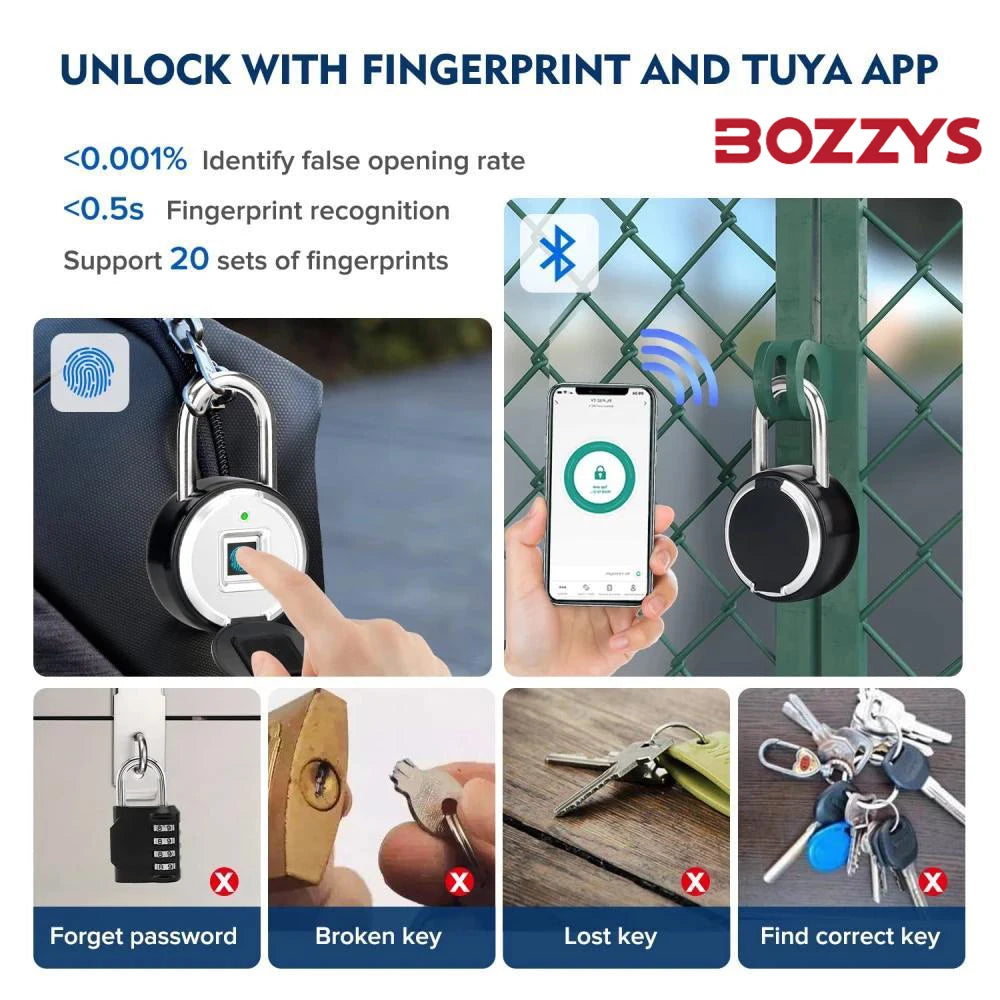 Fingerprint Lock Household Lock Mobile Remote Authorization Bluetooth Unlock Zinc Alloy Electronic Lock Waterproof