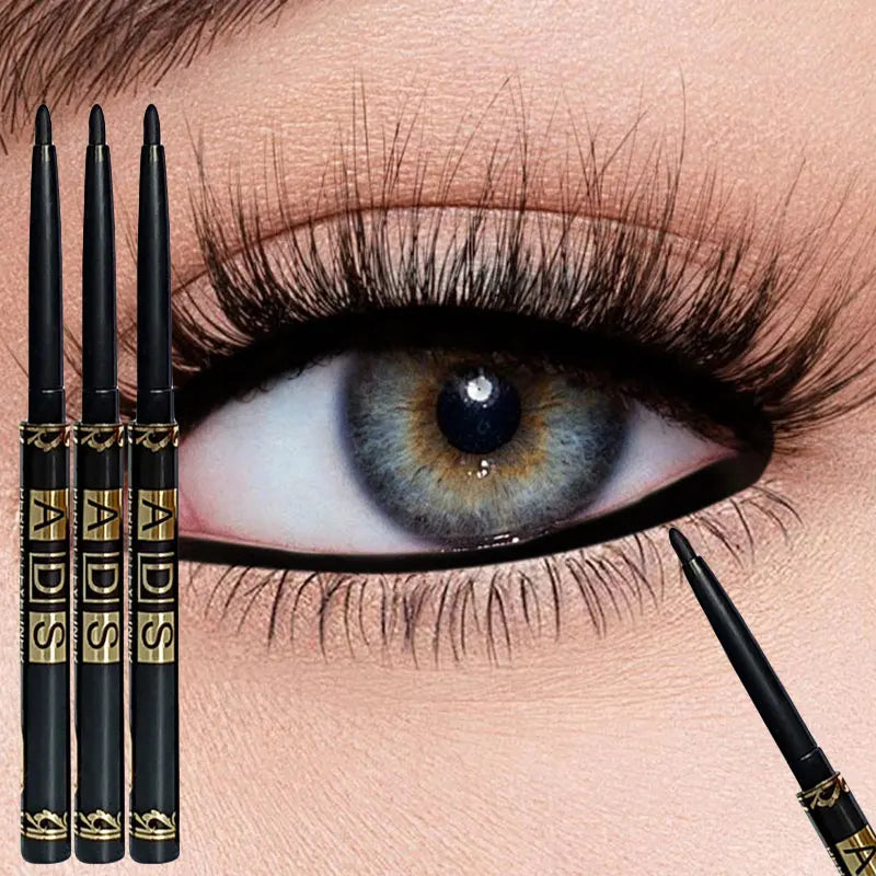 9PCS Set Long-Lasting Waterproof Black Professional Eyeliner Pencil -Smudge-Proof Sweat-Resistant for Bold Eye Makeup, Ideal Gift Women Cosmetic Accessories
