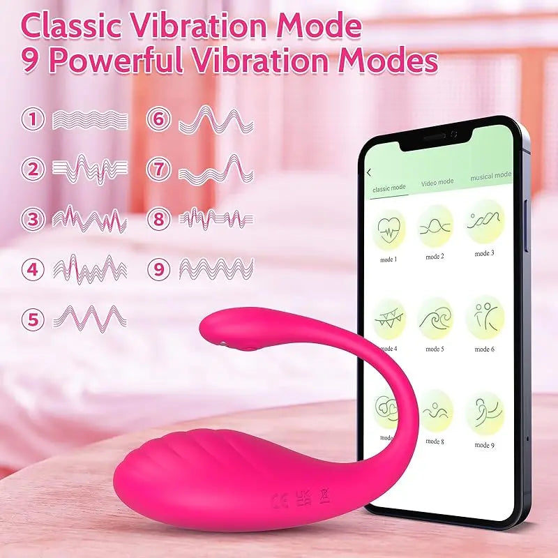 9 Modes APP Bluetooth Control Vibrator Egg for Female Outdoor Travel Endless Pleasure Clitoris Stimulator Wearable G Spot Massager Vibrating Egg for Adult Women Masturbation Sex Toys Supplies