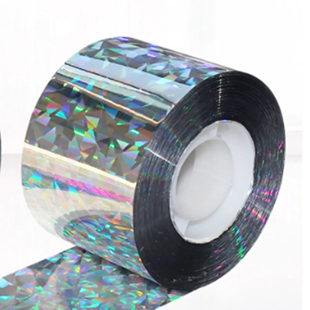 2 Rolls Bird Scare Type Ribbon, Deterrent Visual Audible Reflective Tape to Keep Away Birds, Double Sided Flash Tape
