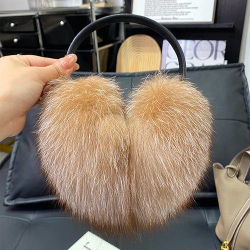 New Winter Real Fox Fur Earmuffs 14 Colors for Women Natural Fox Fur Scarves Dual use Genuine Warmer Plush Earmuff Outdoor Solid Fur Scarf