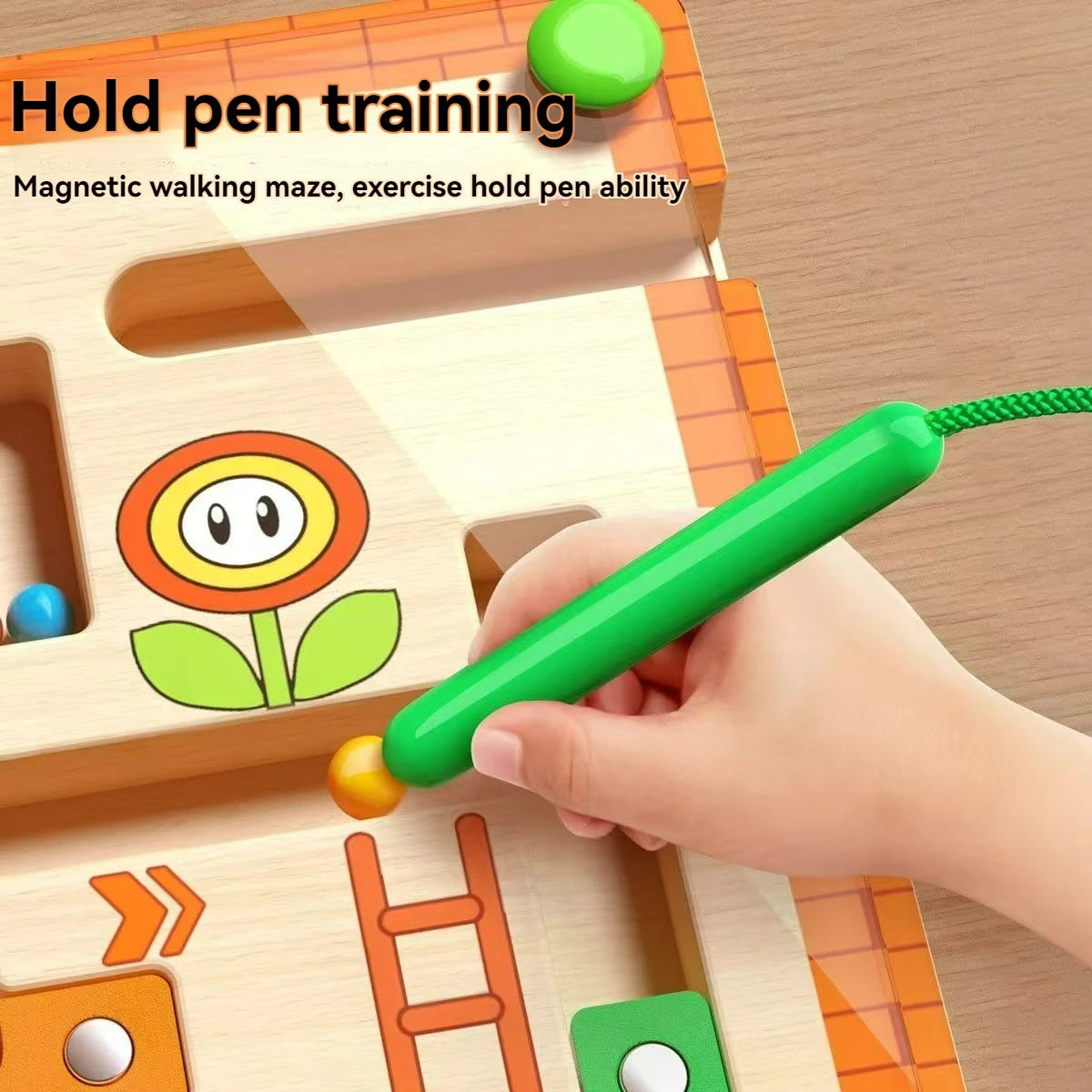 Large Size Children's Magnetic Maze Walking Ball Baby Concentration Training, Writing Logic Thinking 3 year Old Early Education Puzzle To