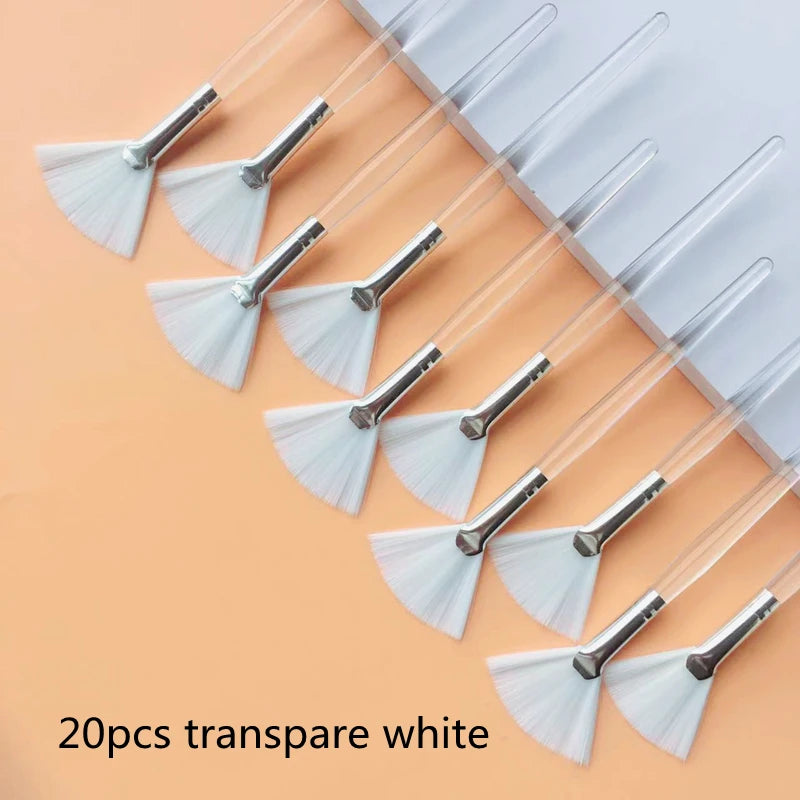 20/50 PCS Set Fan Shape Foundation Makeup Brushes Multifunctional Facial Mask Brush Essential Oil Women Beauty Makeup Tools Brush For Travel Night Club